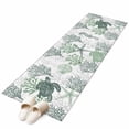 thumbnail image 2 of 2x6 Kitchen Runner Rug, Sage Green Coastal Non-Skid Rubber Backing Large Rectangle Rugs - Living Room Bedroom Home Office, Sea Turtle Nautical Coral Summer Beach Indoor Floor Mat Carpets Washable Rug, 2 of 9