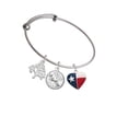 thumbnail image 2 of Delight Jewelry Silvertone Texas Lone Star Heart Silvertone Let Things Go Tree Charm Bangle Bracelet, 2 of 4