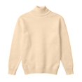 thumbnail image 6 of Wutalume Women's Casual High Neck Fleece Lined Knitted Sweater, Solid Color Loose Warm Top, Winter Pullover for Cold Days and Indoor Comfort,Beige L, 6 of 8