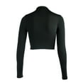 thumbnail image 5 of Outfmvch crop tops for women Exposure Of Navel Long Sleeve Solid Shirt womens tops crop tops Black, 5 of 9