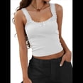 thumbnail image 1 of Camisola de Tirantes para Mujer, , Ajustada, de Punto Acanalado, con Encaje, para Verano, con Cuello Cuadrado y Sin Mangas. M, 1 of 9