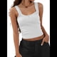 thumbnail image 1 of Camisola de Tirantes para Mujer, , Ajustada, de Punto Acanalado, con Encaje, para Verano, con Cuello Cuadrado y Sin Mangas. M, 1 of 9