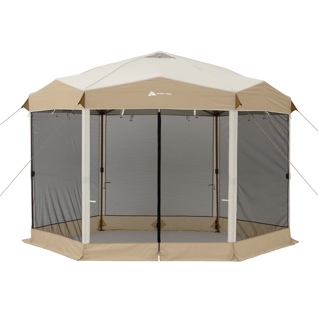 Ozark Trail 14 x 14 Instant Lighted Canopy for Camping Blue Gray Walmart