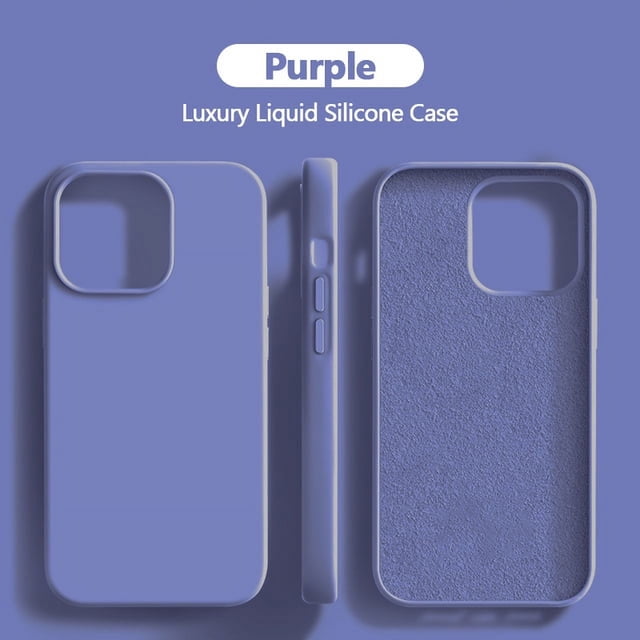 Luxury New Upgrade Liquid Silicone Case For iPhone 16 Pro Max Soft Cases For iPhone 16 Plus Shockproof Cover Phone Accessories Purple For iPhone 16 Pro