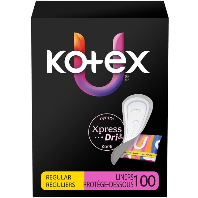 Kotex Daily Wrapped Liners, Light Absorbency, Regular Coverage, 100 Count