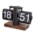 thumbnail image 1 of DOLITY Flip Desk Clock Auto Flip Clock Creative Table Clock for Office Home Bedroom All Black 24h, 1 of 7