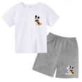 thumbnail image 3 of Camiseta y pantalones cortos con estampado de Mickey Mouse de verano para niños y adolescentes, traje de 2 piezas, ropa deportiva informal para niños y niñas, conjunto de moda Sunshine, 3 of 5