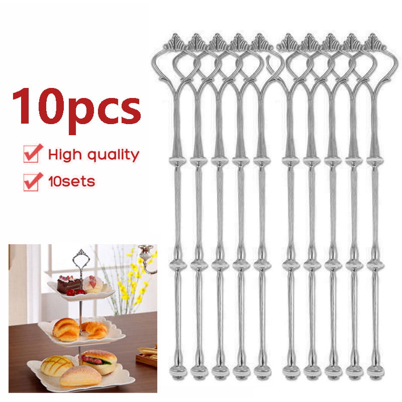 3 Tier Cake Round Plate Stand Handle Fitting Hardware Rod Cupcake Plate Sta MEG0 