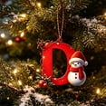 thumbnail image 6 of Christmas Letter Ornament, Red Alphabet Initial D Hanging Decoration with Snowman Christmas Tree Ornament for Family Name Display, 6 of 7