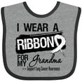 thumbnail image 3 of Inktastic Grandma Lung Cancer Ribbon Boys or Girls Baby Bib, 3 of 4