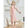 thumbnail image 4 of Aideaone Girls Nightgowns Cute Princess Sleepwear Flutter Sleeve Pajamas Nightie Dress Pink 5-12 Years, 4 of 7