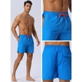 thumbnail image 5 of DARING DIVA Men's Drawstring Waist Mesh Liner Back Pocket Swim Shorts 34 Blue, 5 of 5