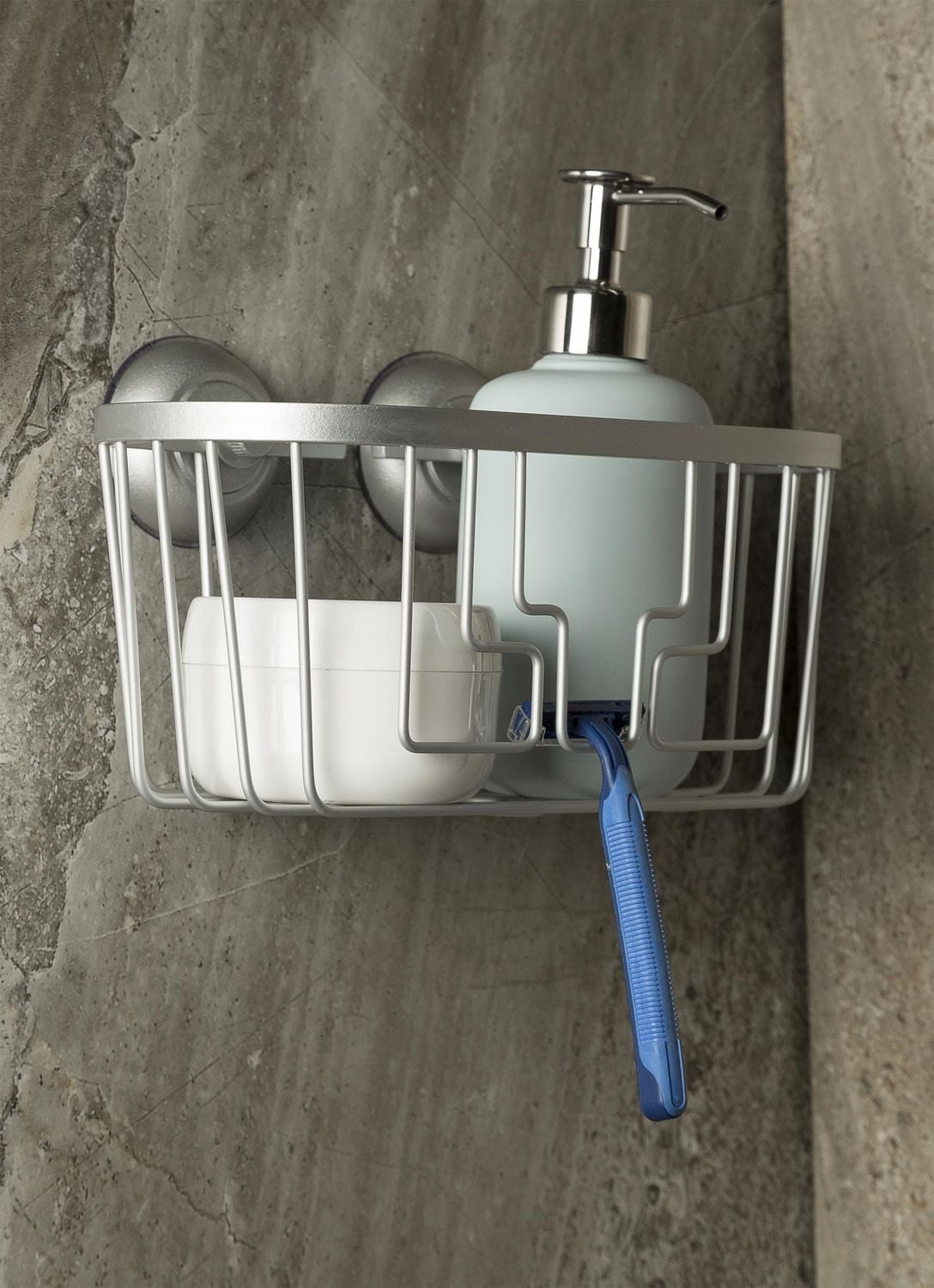 era Catamarca Aluminum Shampoo Caddy Soft Silver