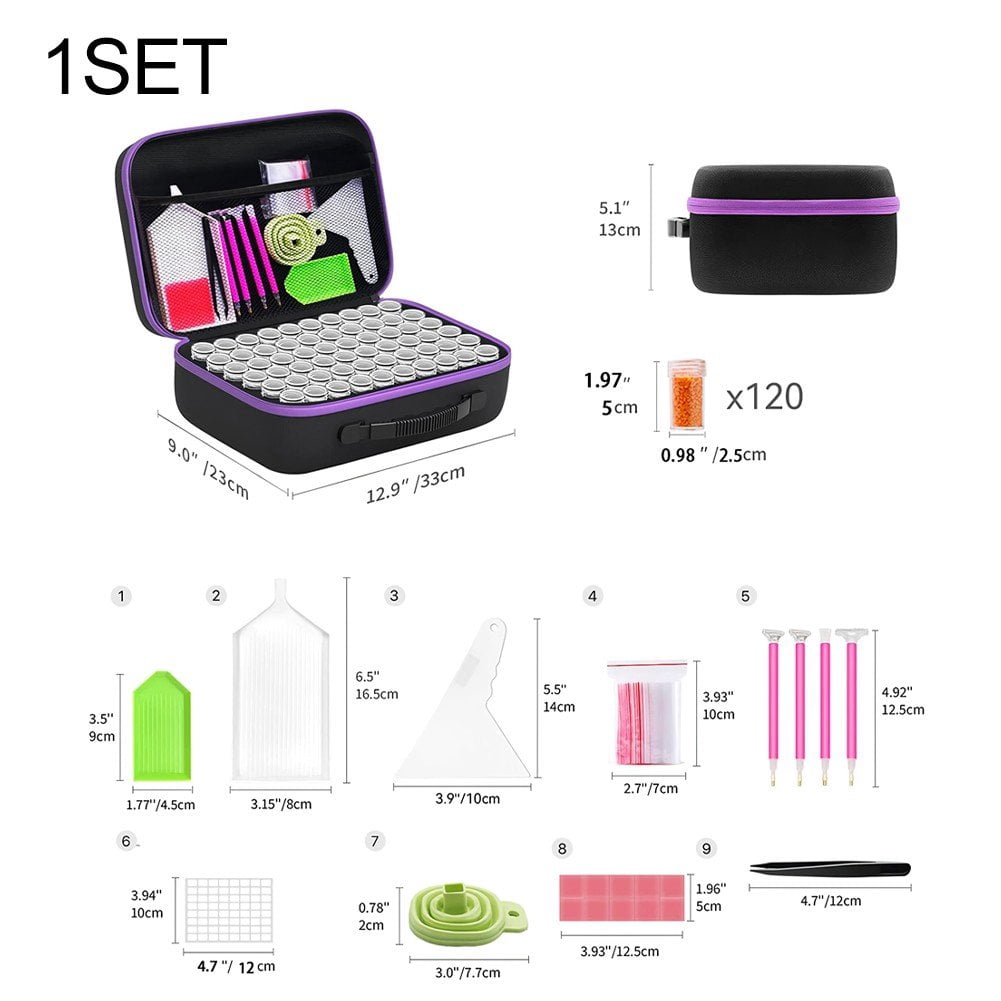 Hzzsbu EVA Diamond Art Storage Container with Tools 33x23cm