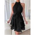 thumbnail image 2 of EASYBRAUS Women Halter Lace Tiered Summer Dress Sleeveless Elegant Party Dress, 2 of 5