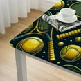 thumbnail image 4 of nygtbtfer Funny Colourful Tennis Racquets and Tennis Fabric Round Table Cloth, Polyester Colorful Tablecloth, Table Cover Protector for Holiday, Party, Wedding, Birthday, Decoration Use, 4 of 7