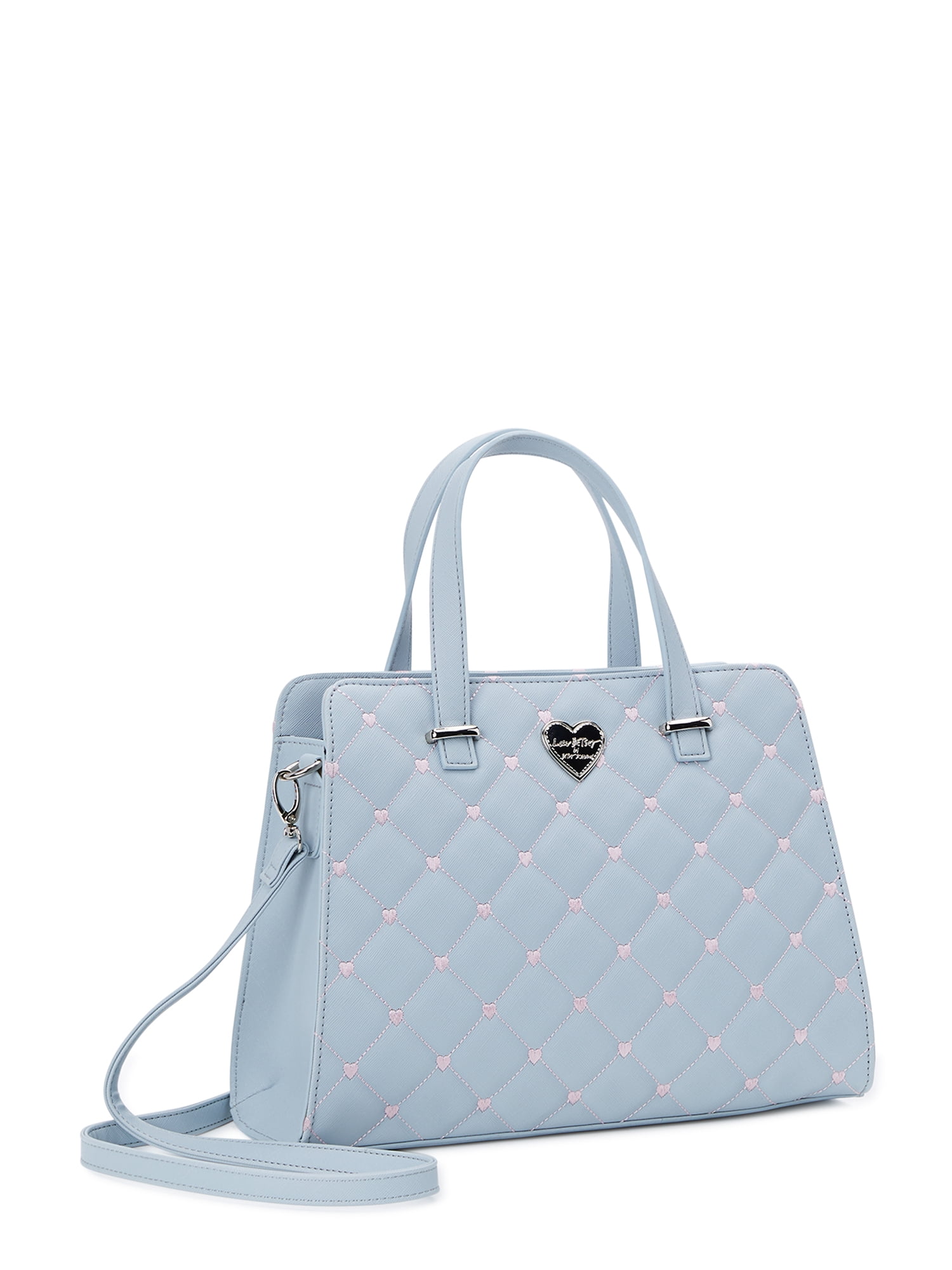 Luv Betsey by Betsey Johnson Women's Naomi Quilted Triple Compartment Satchel, Grey