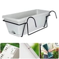thumbnail image 2 of Balcony Plant Trough with Tray and Rack – Plastic Rectangular Hanging Flower & Vegetable Planter, 2 of 6