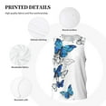 thumbnail image 6 of Gaeub Blue Flying Butterflies Men's Mesh Basketball Jersey, Quick-Drying Sleeveless Top S-4XL, Loose Muscle Tank Top -Large, 6 of 9