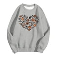 thumbnail image 5 of Arlun 2025 Fall Winter Crewneck Sweatshirts for Women Trendy Pumpkin Flowers Leaves Printed Crewneck Sweatshirts Heart-Shaped Graphic Cozy Long Sleeve Hoodless Pullover Tops Light Gray XL, 5 of 5