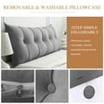 thumbnail image 2 of Lovote Headboard Pillow Wedge Pillow Bed Gap Filler Body Positioner Backrest Reading Bolster - Premium Chenille Fabric, Pearl Cotton Filling, Removable Cover (40" x 17.7" x 5.9", Gray), 2 of 8