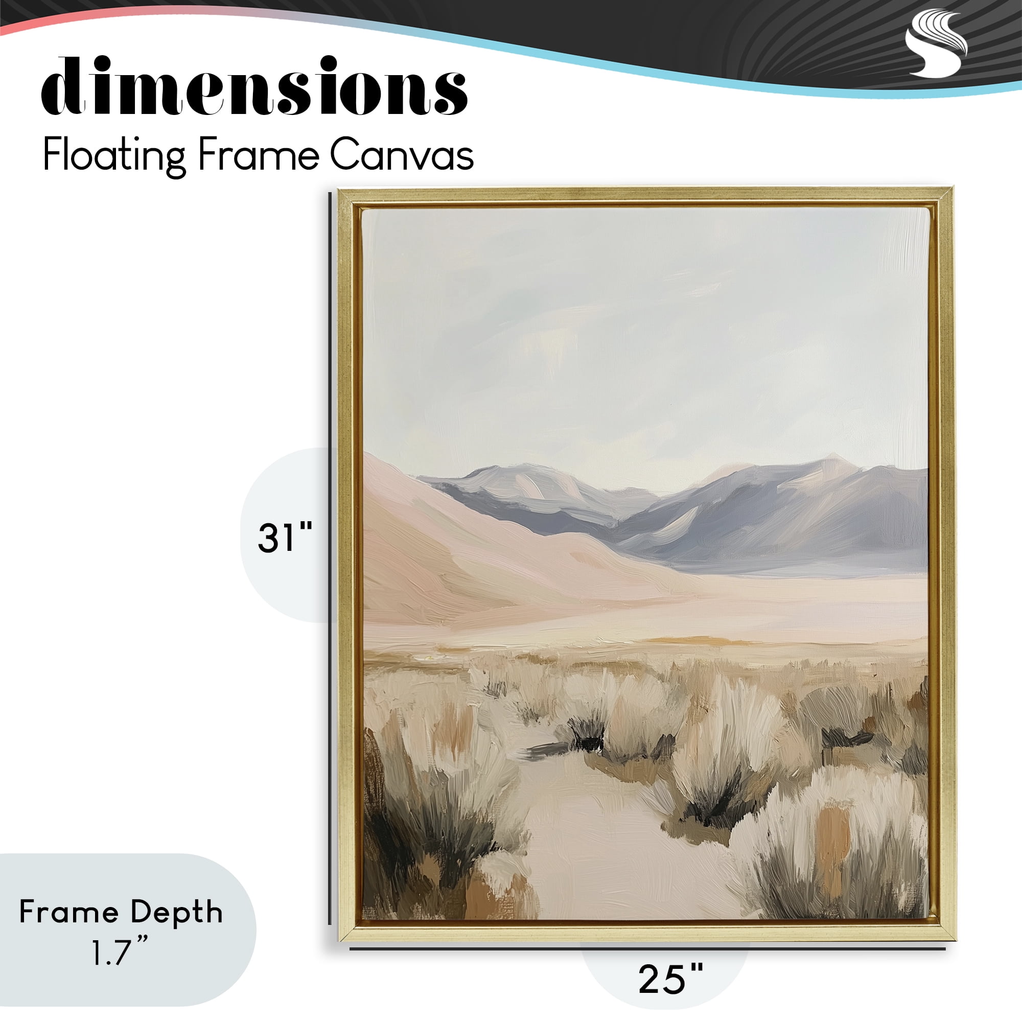 Stupell Industries Pastel Desert Solitude Gold Framed Floater Canvas Wall Art, design by Heidi Kuntz
