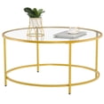 thumbnail image 5 of 90 x 90 x 45CM Round Coffee Table for Living Room, Modern Sofa Side End Table with Frame Glass Top , Easy Assembly and Clean, 5 of 5