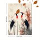 thumbnail image 3 of Qisvanset Framed Canvas Wall Art 12x16 Inch Red-Crowned Crane Bamboo Asian Minimal Art, 3 of 5