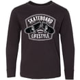 thumbnail image 3 of Inktastic Skateboard Lifestyle Long Sleeve Youth T-Shirt, 3 of 5