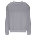 thumbnail image 6 of Womens Oversized Pullover Sweater Crew Neck Solid Color Sweatshirt Casual Long Sleeve Loose Fall Winter Top Fashion (Gray 2XL), 6 of 7