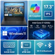 HP Laptop, HP 17.3 HD+ Business Laptop, Intel Core i7-1255U, 16GB RAM, 512GB PCIe SSD, Wi-Fi 6, Fast Charge, HP True Vision Windows 13