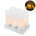 thumbnail image 4 of 6 Pcs Rechargeable Flameless Candles Realistic Flickering Yellow Led Cordless Tealight Candles With, 4 of 5