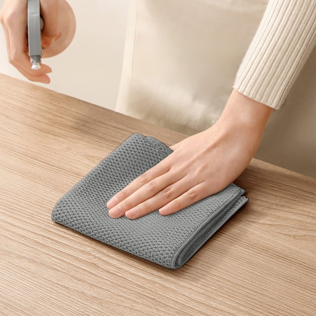 HCBY Waffle Weave Microfiber Cleaning Cloths, Super Absorbent & Lint-Free Reusable Towels for Kitchen, Dishes, Cars & Glass, Quick-Drying