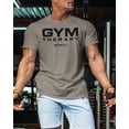 thumbnail image 3 of Gymish Gym Therapy Workout Shirt for Men – Motivational Funny Gym Tee, Athletic Gym Wear, Warm Grey, Small, 3 of 6