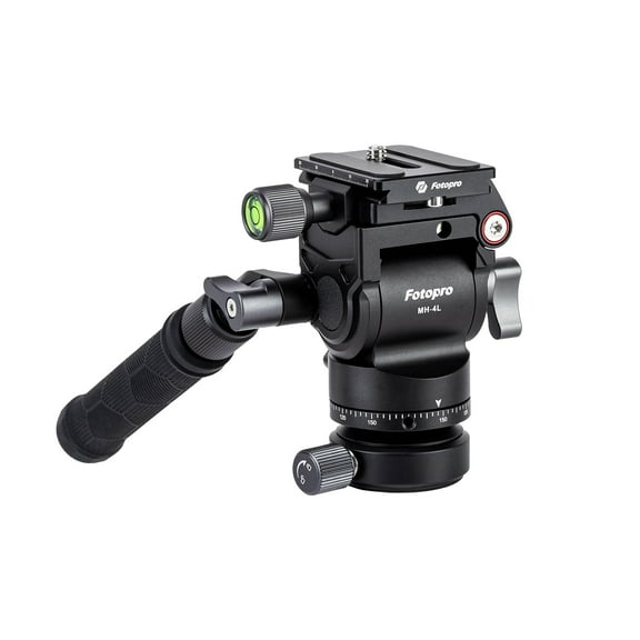 Fotopro MH-4L Video Head with QR Plate, Vertical Shot for Shorts and Tiktok, Compact Fluid Tripod Head for DSLR Cameras Camcorders, Aluminum