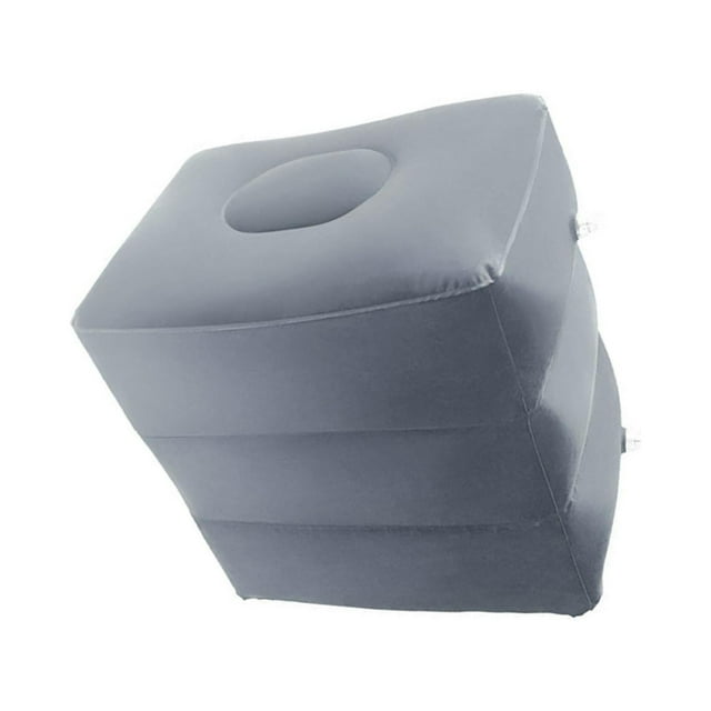 pitrice Convenient Inflatable Foot Rest 3 Layers Foot Stool Foot Rest Pillow for Traveling Light Gray 40 x 30 x 43cm 1Set