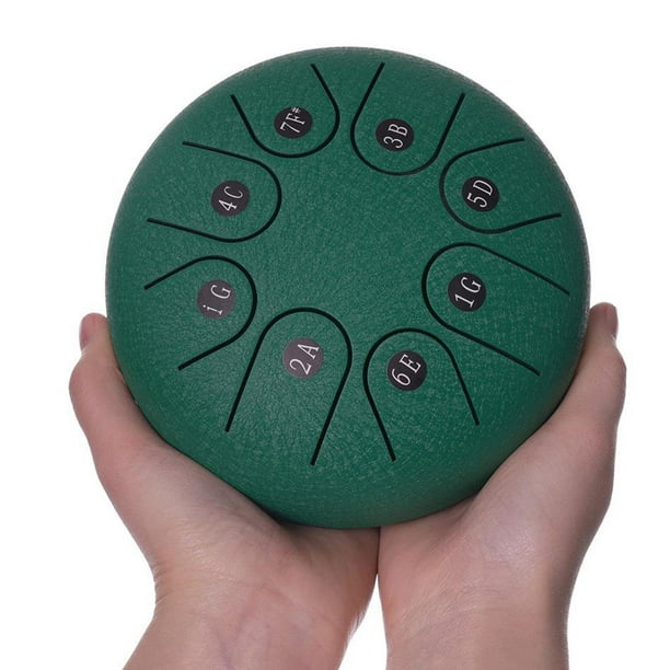 Tambor de lengua de material acero de 6 pulgadas, tambor de instrumento de percusión con mazos paño de limpieza de libros de para la educación CUTICAT 1 tambor de lengua de acero de 6 pulgadas