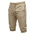 thumbnail image 4 of CQONEPT Mens Sweatpants with Pockets Summer Capris Joggers Loose Fit Athletic Running Trousers with Pockets Beige 2XL, 4 of 7