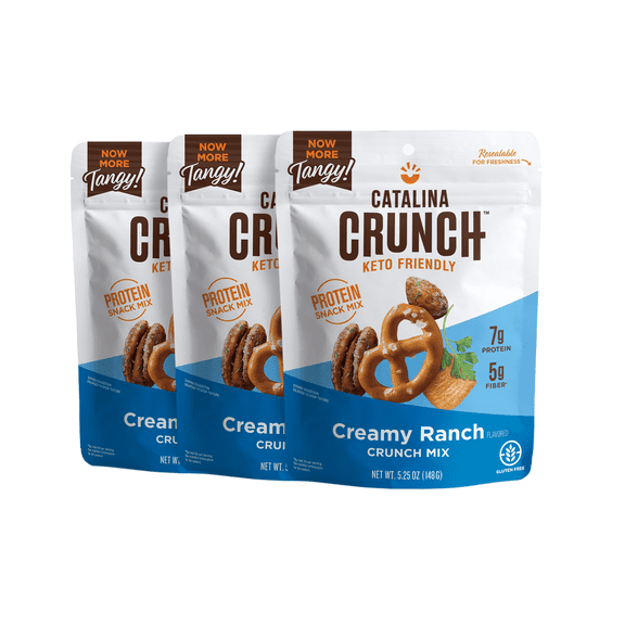 Catalina Crunch Mix Creamy Ranch Keto Snack Mix | Keto Friendly, Protein Snacks, 5.25 oz (Pack of 3)
