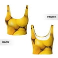 thumbnail image 5 of Xecao Ripe Yellow Lemon for Sports Bra with Removable Pads, Crop Tank Top Design, Women's Longline Sports Bra - Non-Wired - Medium, 5 of 9
