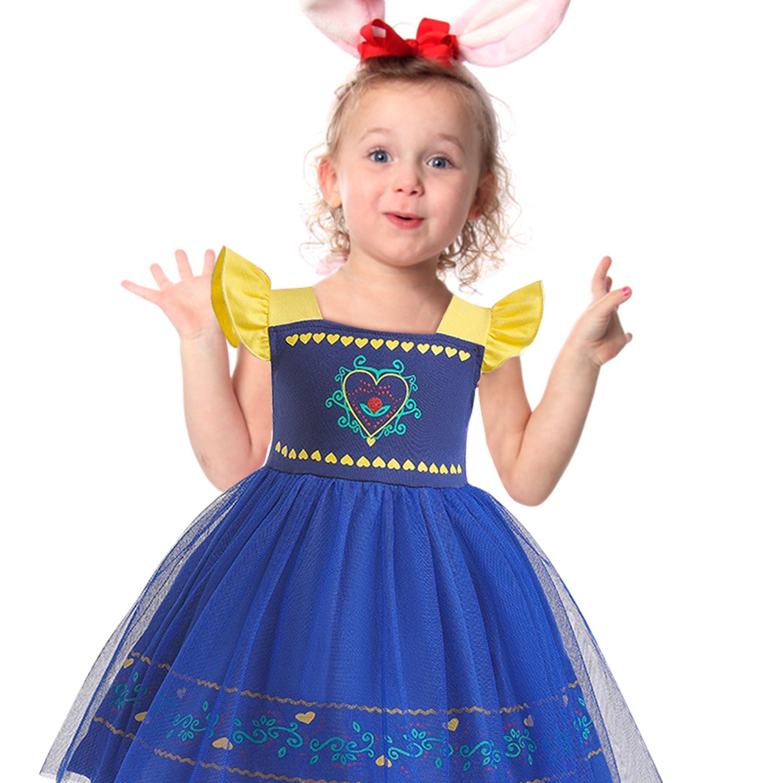 toraway Robes pour Filles 4T Bleu Mignon Printemps et Été Robe