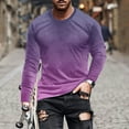 thumbnail image 3 of IYTR Men's Round Neck Casual Sweatshirt Gradiet Color Long Sleeve Pullover Sweatshirt Oversized Loose Sport Sweater Tops Purple XXXL, 3 of 5