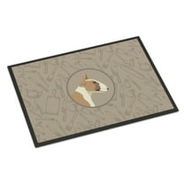 Carolines Treasures CK2175MAT Fawn and White Bull Terrier In the Kitchen Door Mat Indoor Rug or Outdoor Welcome Mat