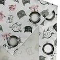 thumbnail image 4 of Ambesonne Cat Grommet Curtain, Little Kitty Faces Cartoon Art, 50"x108", Rose Dark Grey and White, 4 of 5