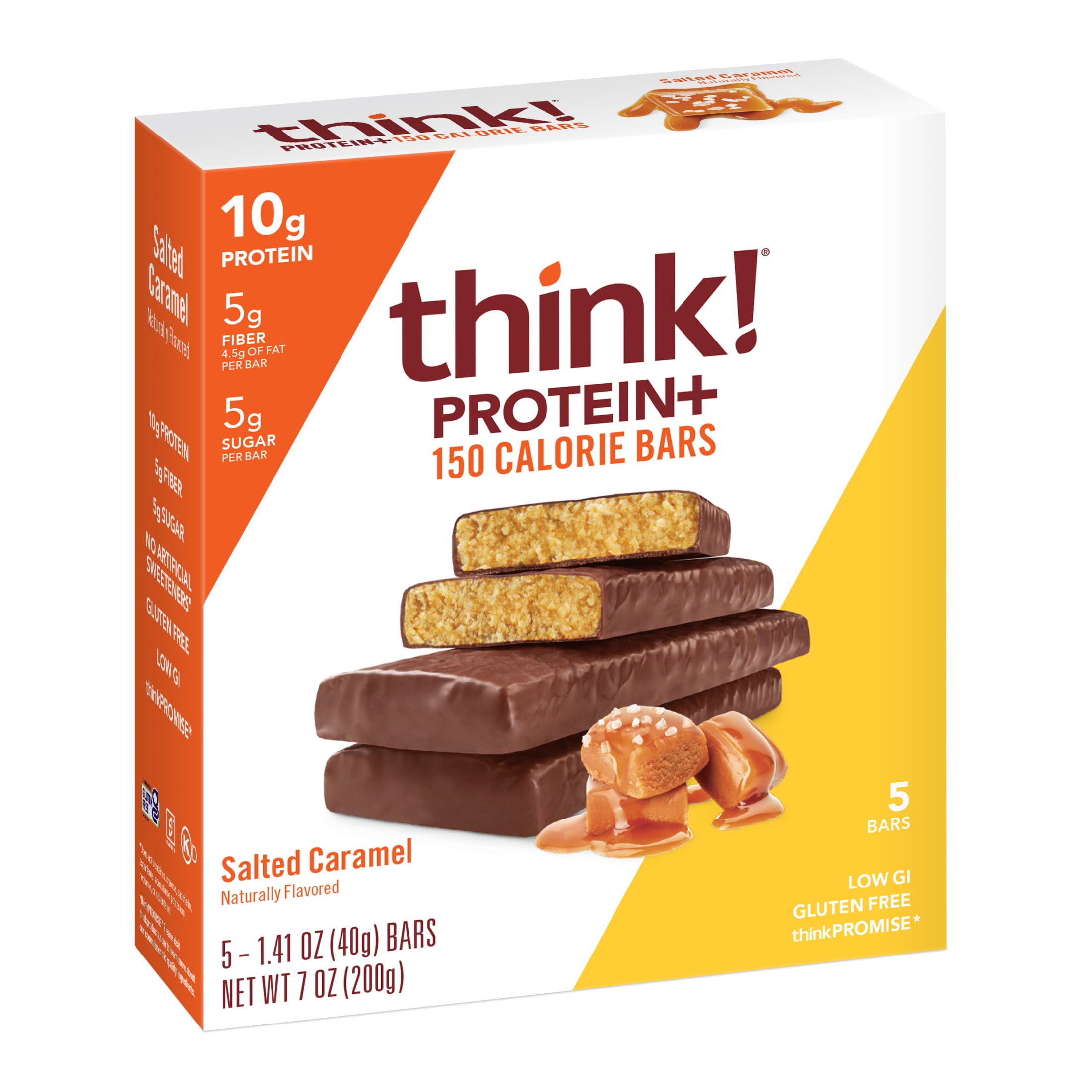 Think Protein 150 Calorie Bar Salted Caramel 10g Protein Gluten 
