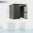thumbnail image 2 of TOTAL Outdoor Storage Shed 6' x 4', Metal Waterproof Utility Tool Shed Storage House Clearance with Double Lockable Doors & Air Vent for Backyard Garden Patio Lawn(Gray), 2 of 7