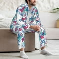 thumbnail image 5 of Mens Pajamas Set, Flamingo Palm Leaves_C Button Down Long Sleeve Loungewear Sleepwear Pjs sets for Men, 5 of 5