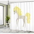 thumbnail image 5 of Ambesonne Pony Shower Curtain, Blonde Little Horse Cartoon, 69"Wx84"L, Pale Yellow Grey Yellow, 5 of 5