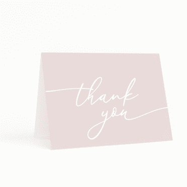 Trendy Fox Blush Thank You Cards With Envelopes, Bulk 25 Pack, 4x6 in