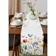 thumbnail image 2 of Table Runner Dresser Scarf 13 x 70 Inch Spring Floral Pink Yellow Red Wildflower Colorful Butterfly Table Runners Non-Slip Heat Kitchen Dining Table Decor for Indoor Outdoor Home Party Decoration, 2 of 7